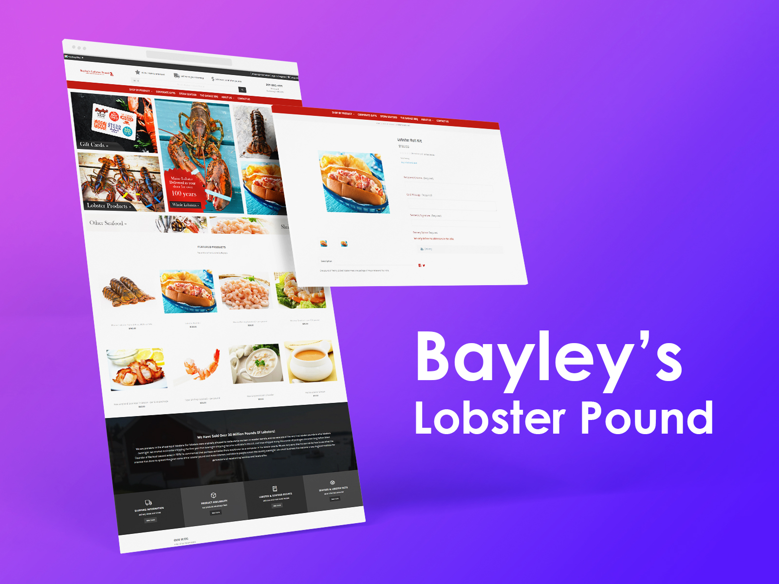 Bayley’s - Web Design Mock UP