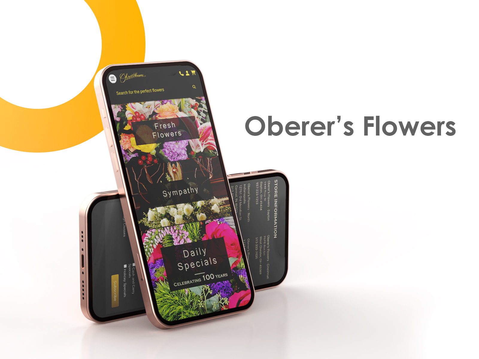 Oberer's Flowers Mobile Mockup