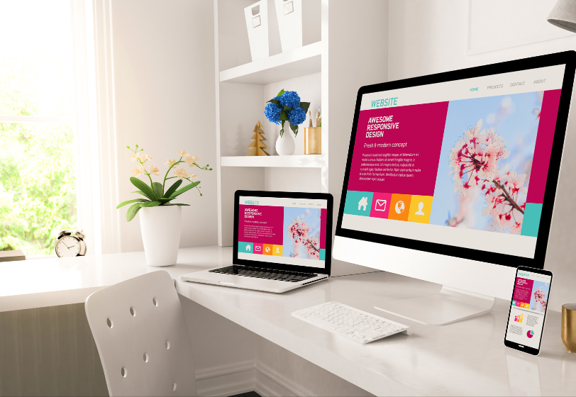 Home office setup using one of many BigCommerce themes.