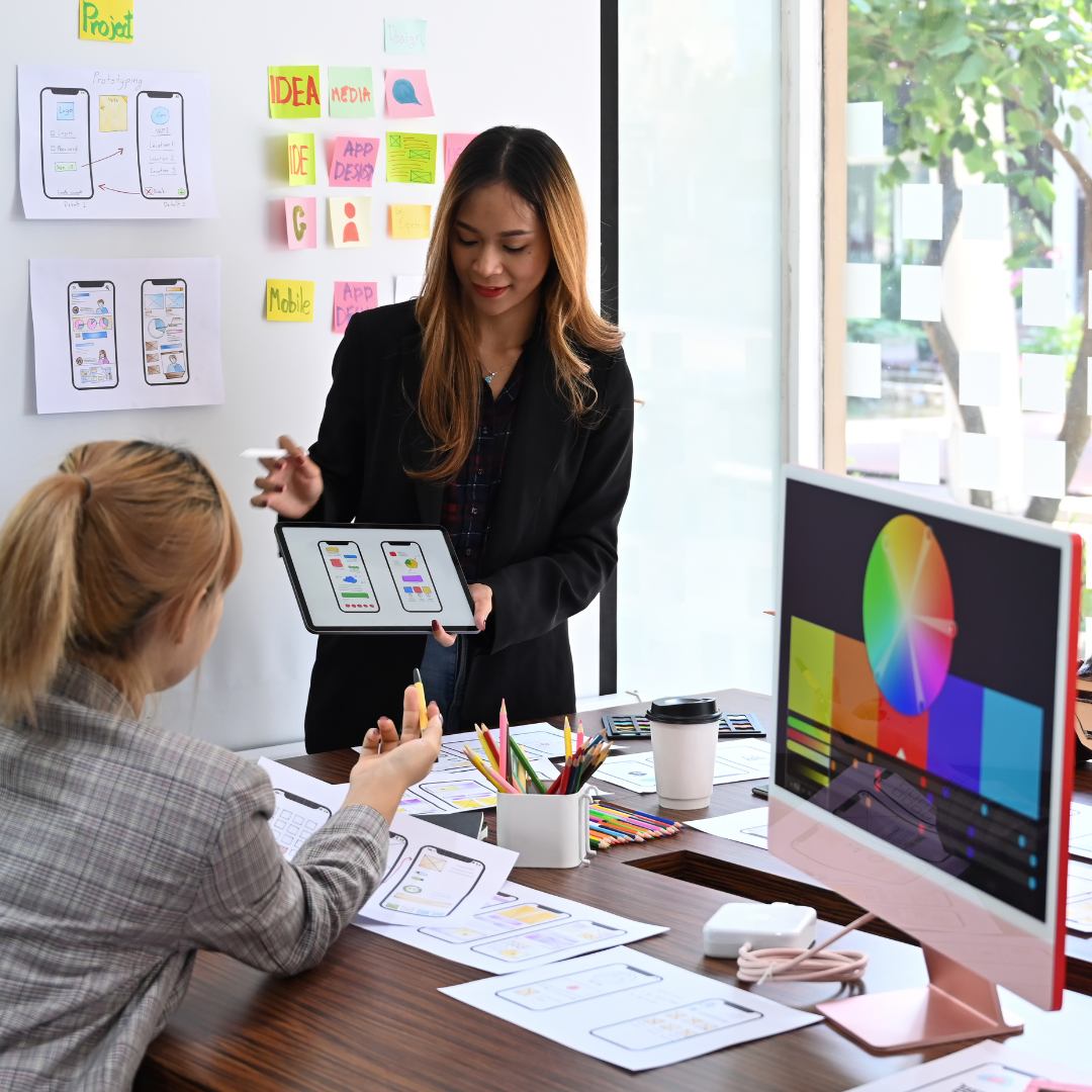 A Bigcommerce website designer team working on the UX/UI of a site